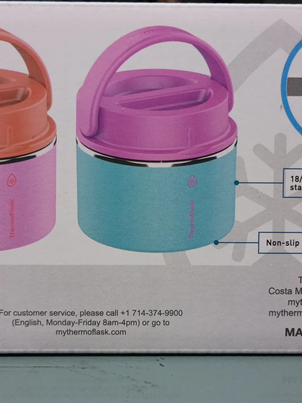 2 Pink and Coral Ergonomic Handle Lunch Container And Purple And Blue
